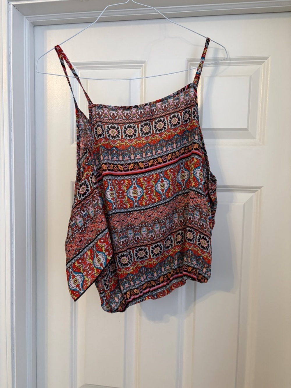 True Light Tribal Cold Shoulder Festive Tank Top Women’s Medium Aztec Boho - Picture 5 of 6